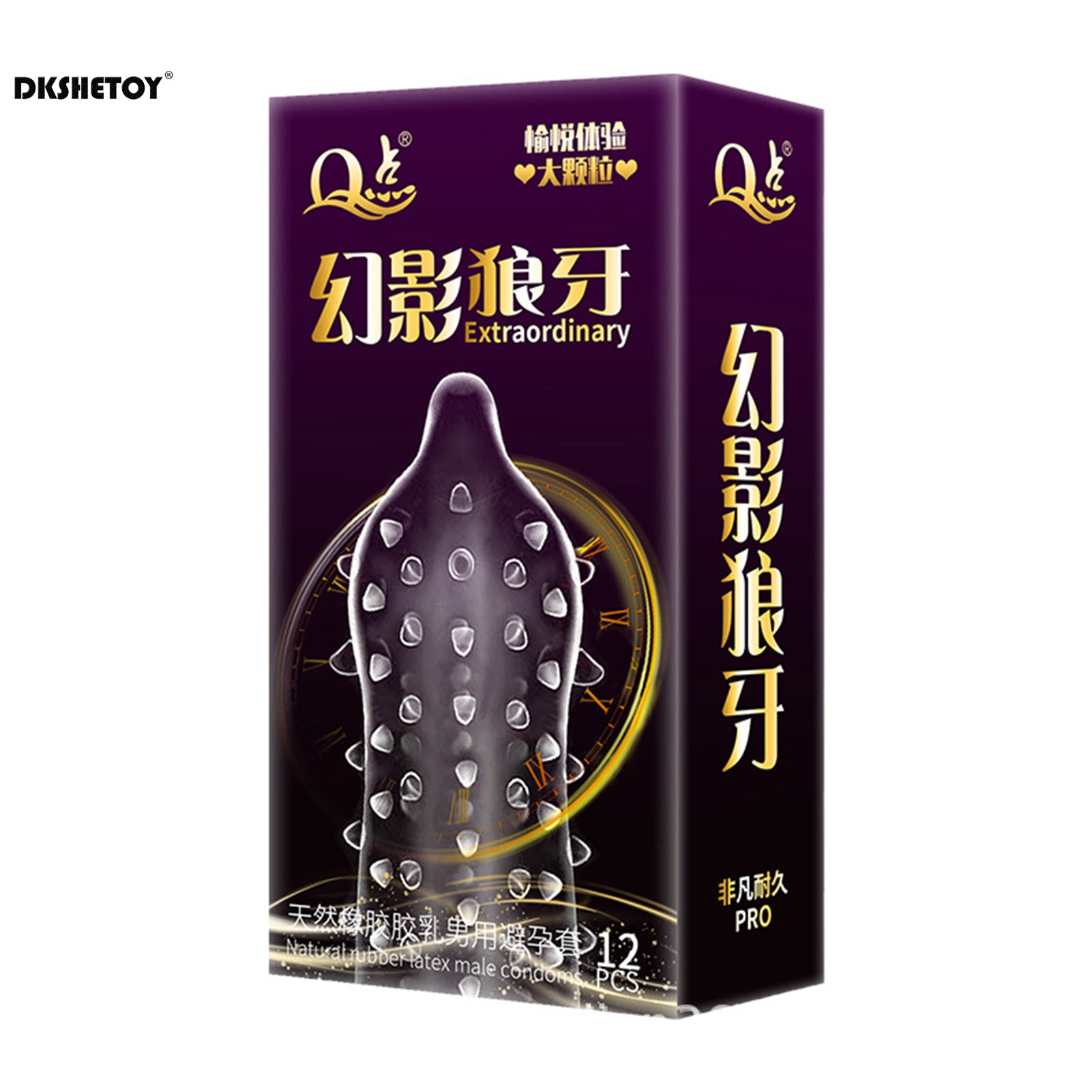 Large Dotted Condom Wolf's Teeth Barbed Male Granular G Spot Stimulation Contraception Penis Sleeves Sex Products Adult 18+ - Seprincess