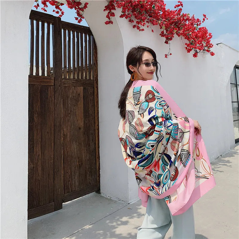 140x180cm Celebrity With The Same Cover-Ups Women Large Beach Dress Bikini Bathing Swimwear Sunburn Protection Sarong Wrap Scarf