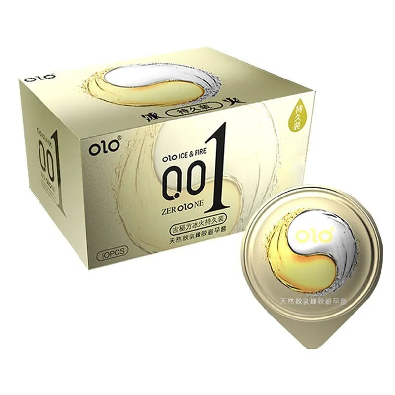 Olo Super Thin Condoms Sex Toys for Men Ejaculation Delay Hyaluronic Acid Condom Ultra-Thin Latex Penis Sleeve Sex Products - Seprincess