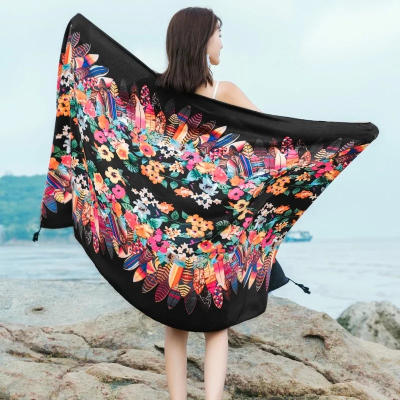 20 styles 90x180cm Cotton linen Summer Beach Dress Bikini Cover-ups Sarong Wrap Scarf Women Brazilian Swimsuit Bathing Cover Up - Seprincess