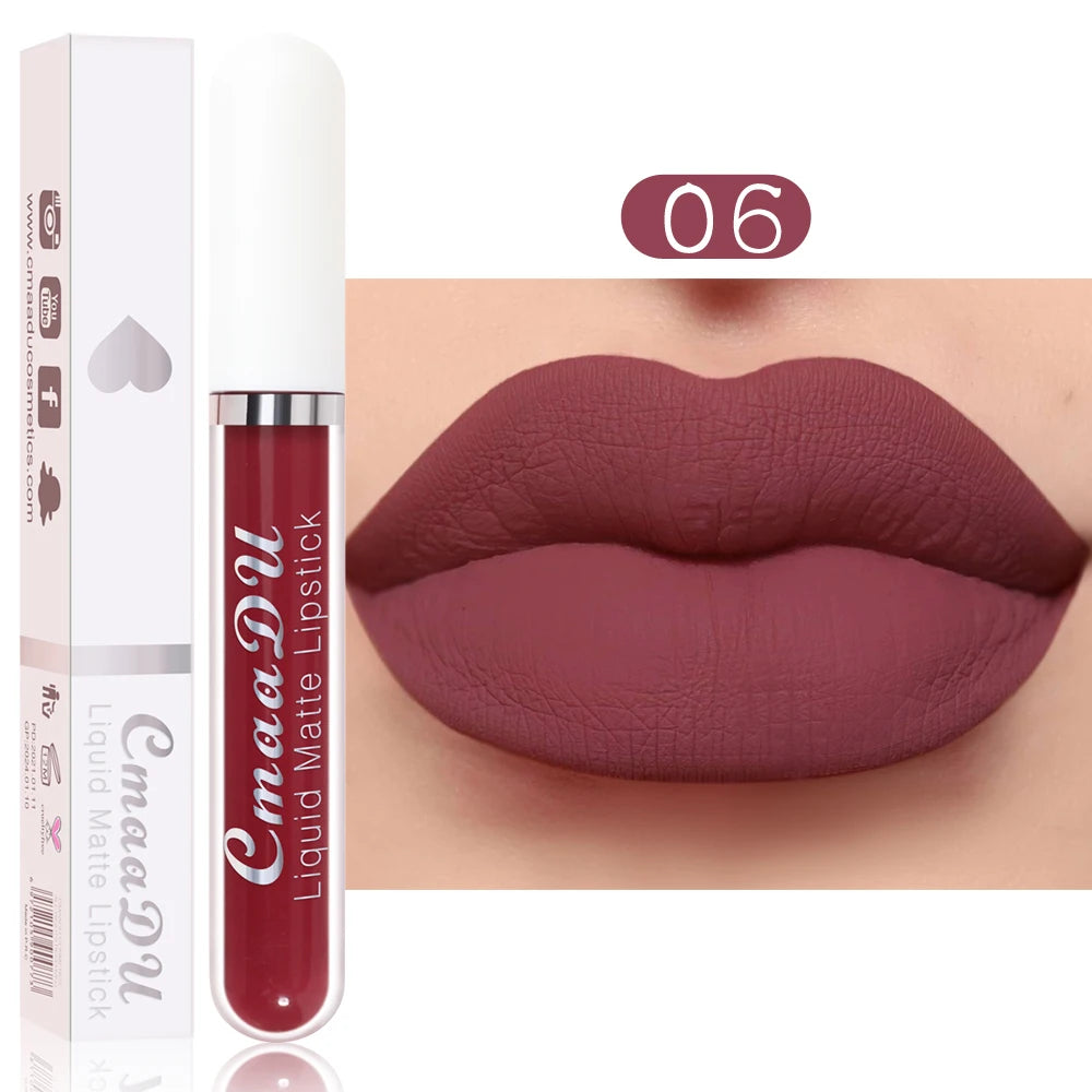 CmaaDu 18 Matte Mist Lip Glaze Long-lasting waterproof Moisturizing Lip Gloss Natural Healthy Lipstick - Seprincess