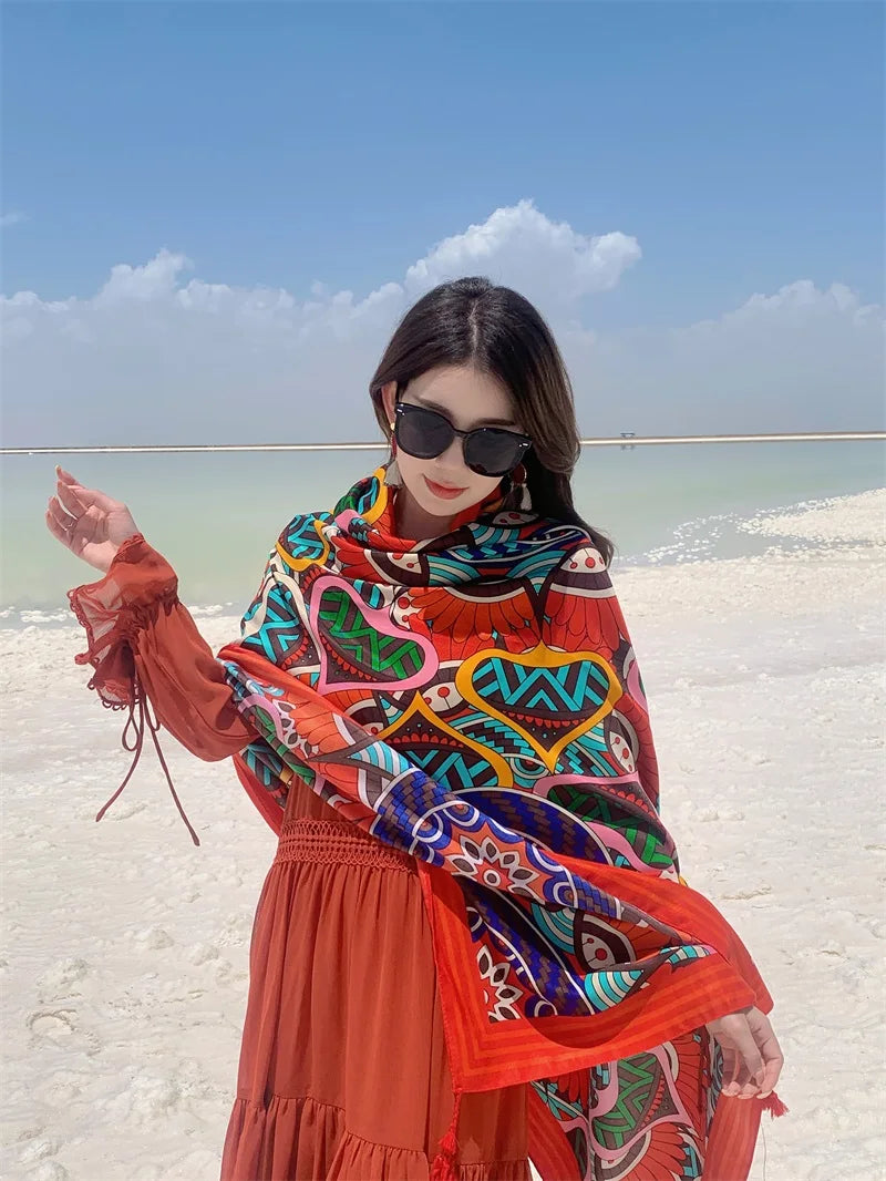 17 Styles 90x180cm Travel Beach Sunscreen Scarve Bikini Large Shawl Sarong Wrap Scarf Women Brazilian Swimsuit Bathing Cover-ups