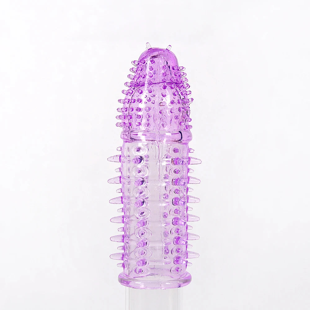 Men's Crystal Spikes Condoms For Men 18+ Wolf-Teeth Condones Adults Toys Big Dotted G Spot Stimulation Penis Sleeve Sex Products - Seprincess