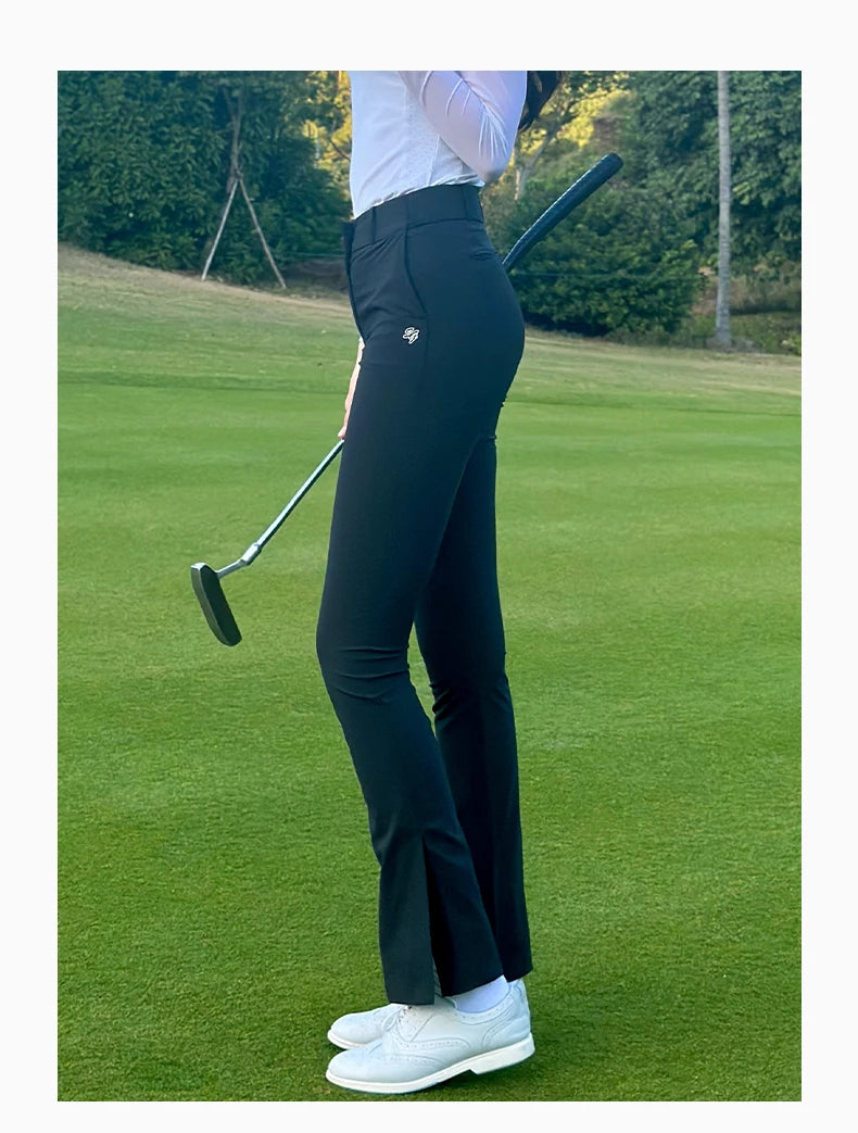 2024 SG New Golf Pants Women's Spring and Summer High Waist Thin Flared Trousers Sports Split Slim Quick-drying Straight Pants