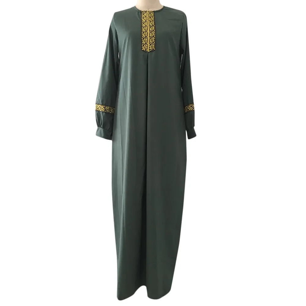 Casual Long Sleeved Ramadan Prayer Outfit Women's Oversized Loose Printed Muslim Long Dresses Islamic Dubai Turkish Modest Abaya - Seprincess