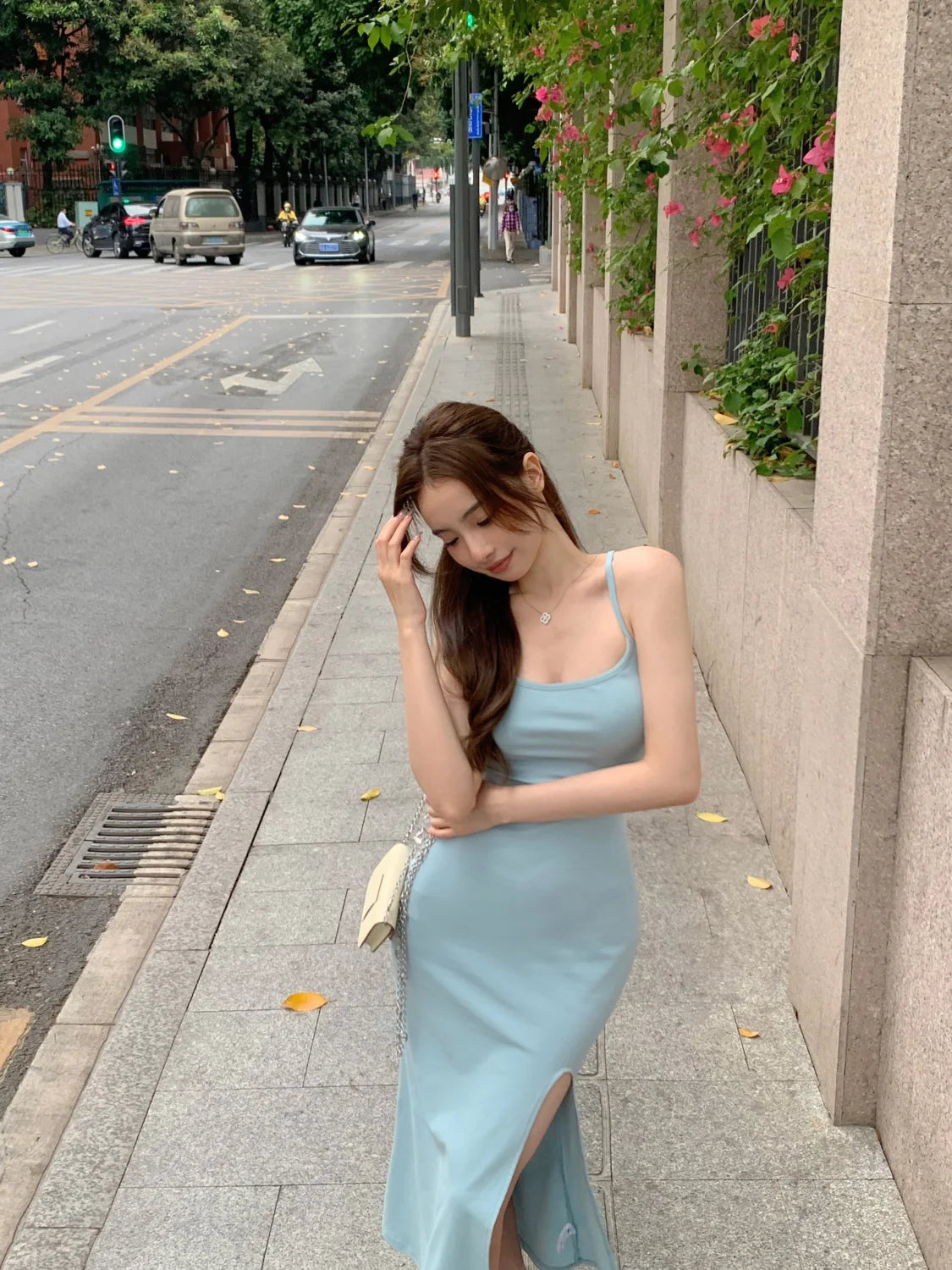 Backless Dresses Women Sexy Streetwear Simple Casual Korean Style Hotsweet New Summer Elegant Charming Mature Popular Slit Ins - Seprincess