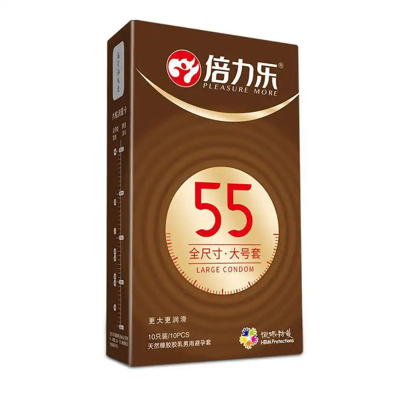 Ultra Thin Large Condom 55/56/58/60mm Penis Sleeves Condom Lubricant Glossy Natural Latex Adult Erotic Safer Sex Products