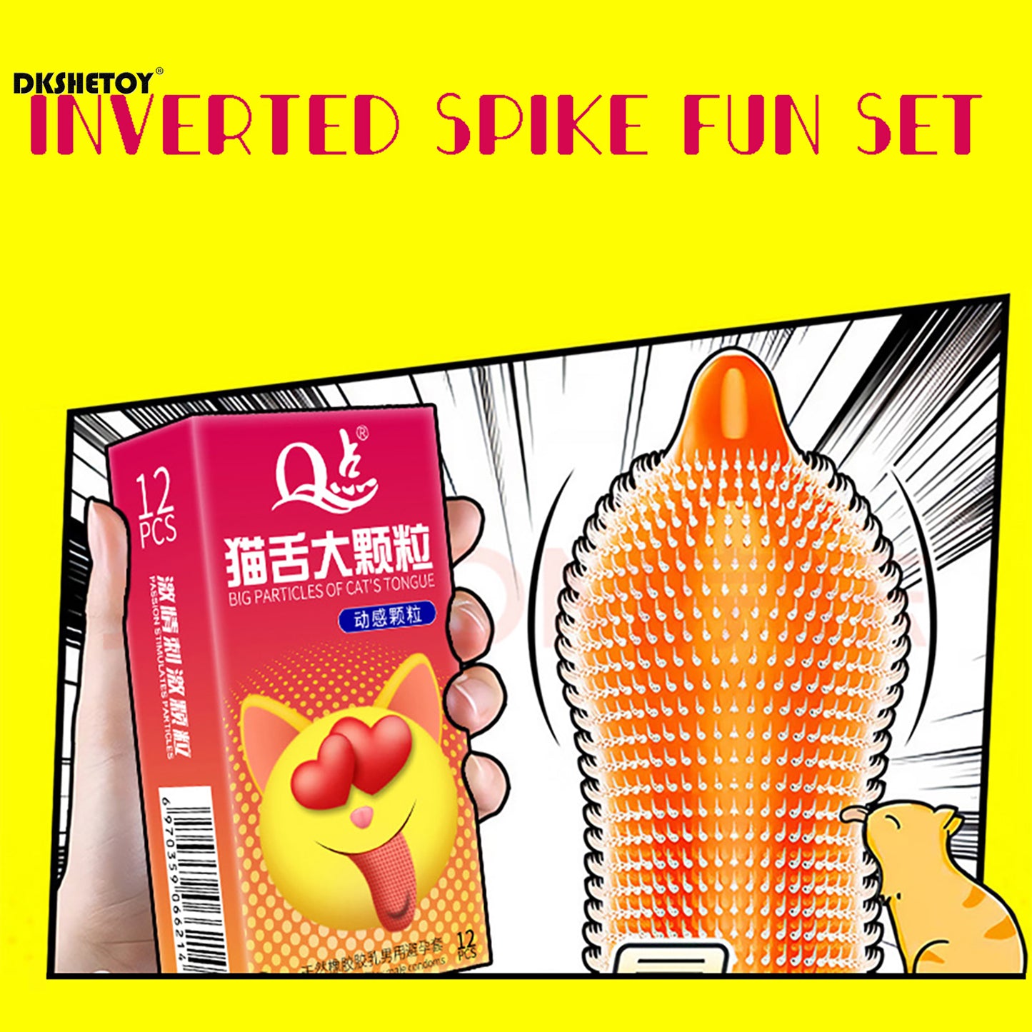 Big dots Condoms for men delay ejaculation Long Lasting Sensitivity spike Condom Cat tongue dense dotted penis sleeve for adults - Seprincess