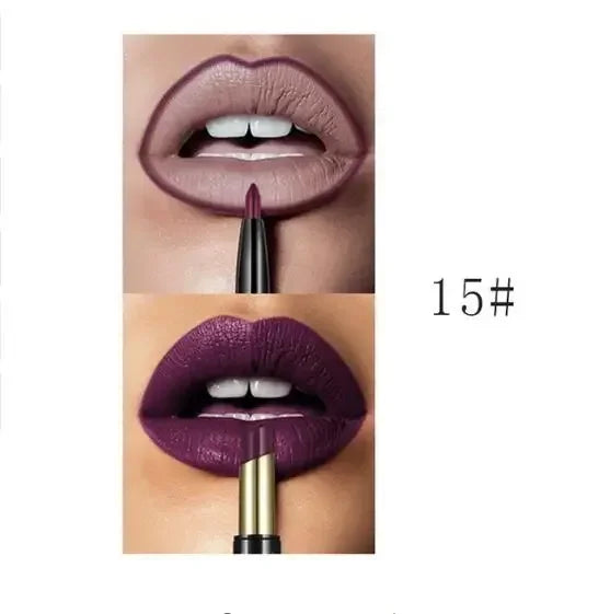 Pudaier 16 Colors Double Ended Lipstick Lip Pencil Combination Waterproof Makeup Long Lasting Beauty Half Matte Lip Stick - Seprincess