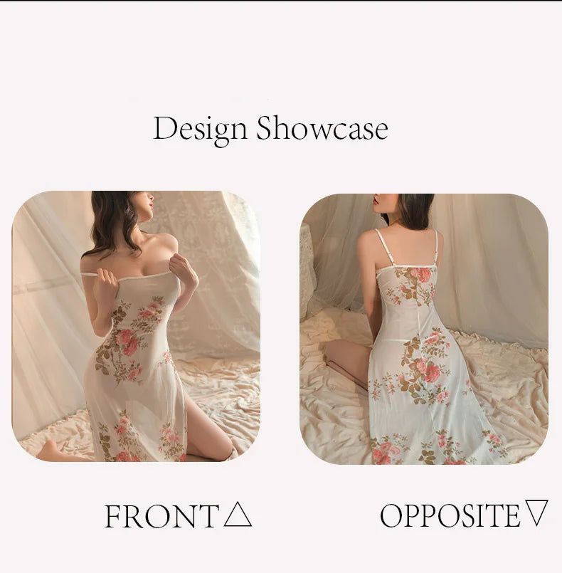 Dress Chinese style patterned camisole tight long nightgown elegant party dresses woman Women's summer dress Female clothing xxx - Seprincess