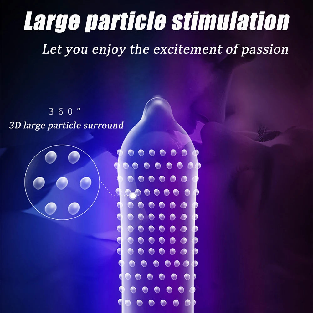 24pcs Natural Latex Condom 49mm 52mm Tight Delay Sex Smooth Pellet Penis Sleeve Adults Contraception Supplies Erotica Sexshop - Seprincess