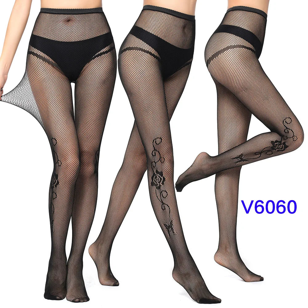 Sexy Hollowed Out Bottomed Pantyhose Classic Lolita Fishnet Lace Mesh Stockings Women Girls Gothic Punk Retro Spider Web Tights