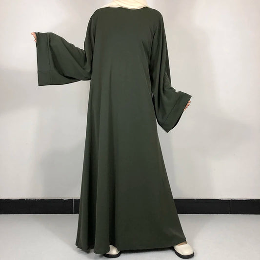 15 Colors Basic Plain Nida Abaya With Free Belt High Quality Muslim Women Modest Simple Dress EID Ramadan Islamic Clothing - Seprincess