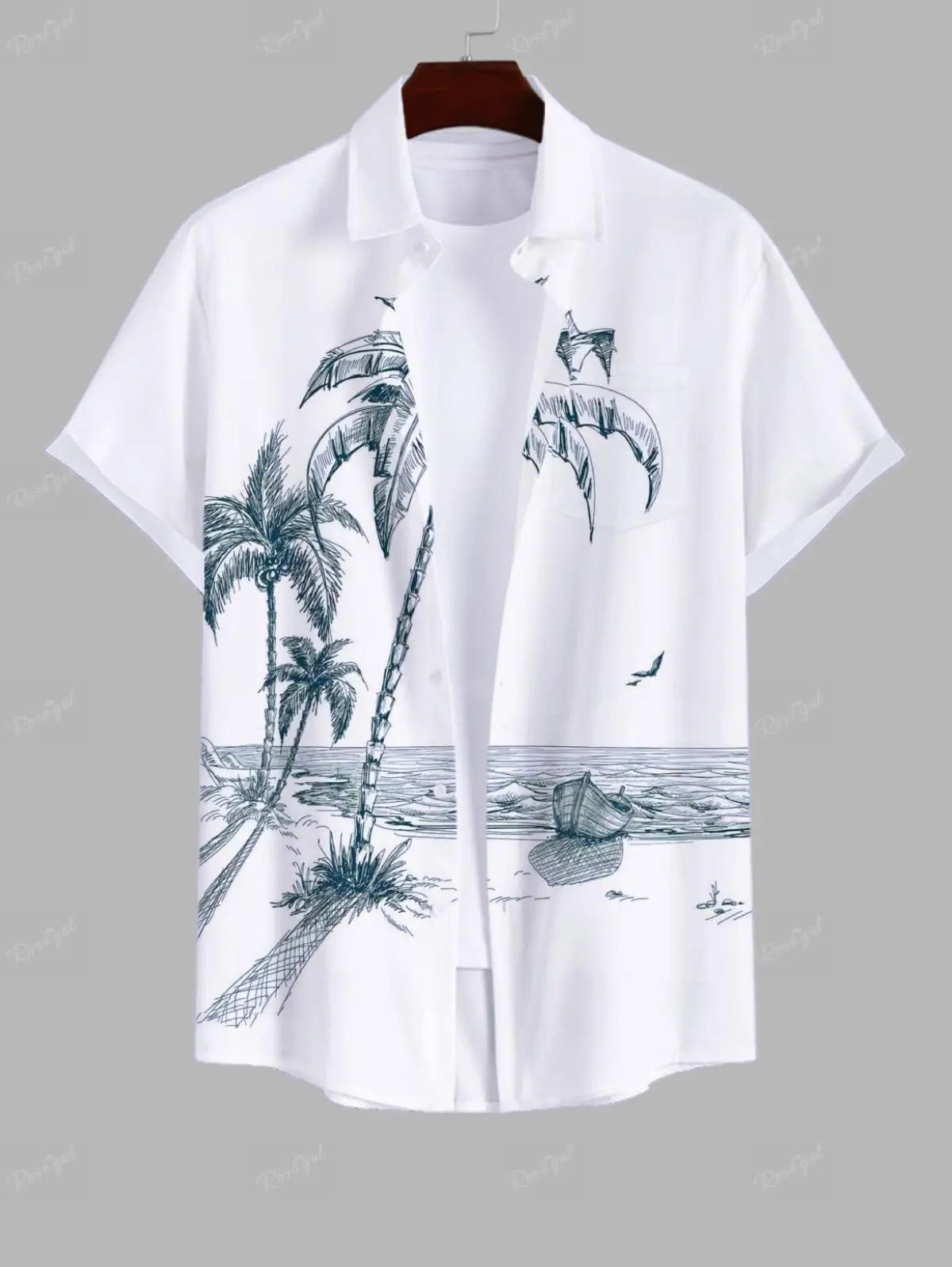 vestidos de talla grande платье женское платье женское Plus Size Matching Hawaii Beach Outfit For Couples Coconut Tree Sea Boat - Seprincess