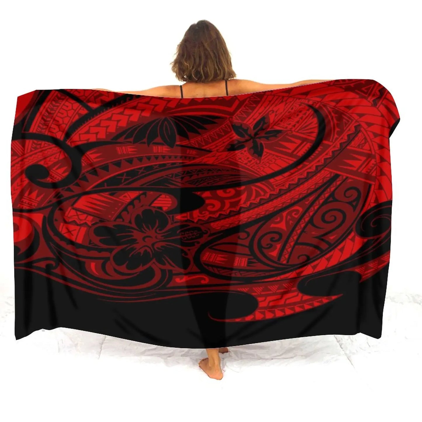 Hawaii Beach Resort Casual Elegant Sarong Shawl Swimsuit Scarf Sarong Seaside Ladies Sarong Polynesian Custom 2024 New - Seprincess