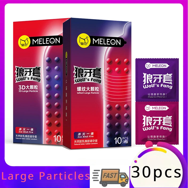 Large Particles Condom Vaginal Massage Sex Toys for Adult Men Spike Dotted Penis Sleeves Threaded Stimulation Condoms Sex Goods - Seprincess