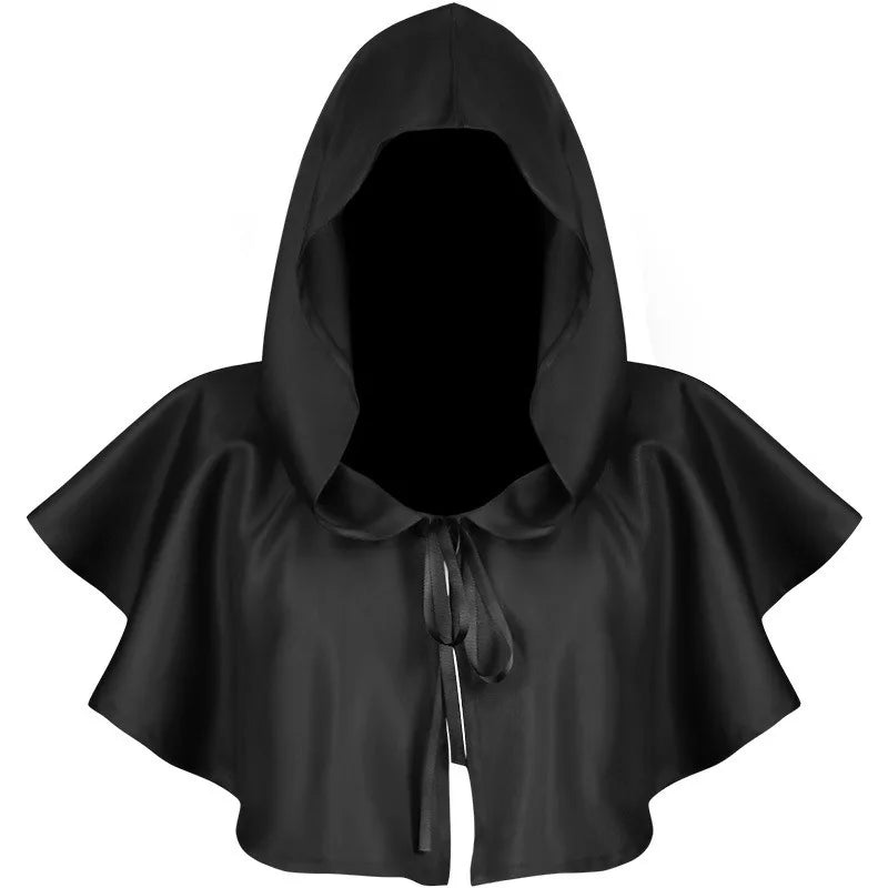 Witch Wizard Fancy Punk Cloak Gothic Cosplay Halloween Costume Adult Hooded Vampire Devil Capes Unisex Props Party Dress Up - Seprincess