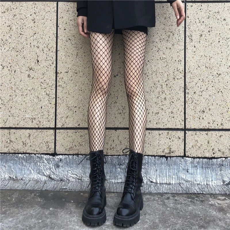 Hot Women Long Sexy Hollow Out Fishnet Stockings Pantyhose Black High Waist Stocking Tights Panty Fishnet Lingerie High Quality