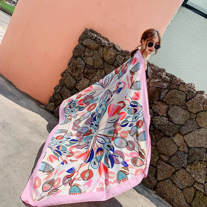 140x180cm Celebrity With The Same Cover-Ups Women Large Beach Dress Bikini Bathing Swimwear Sunburn Protection Sarong Wrap Scarf