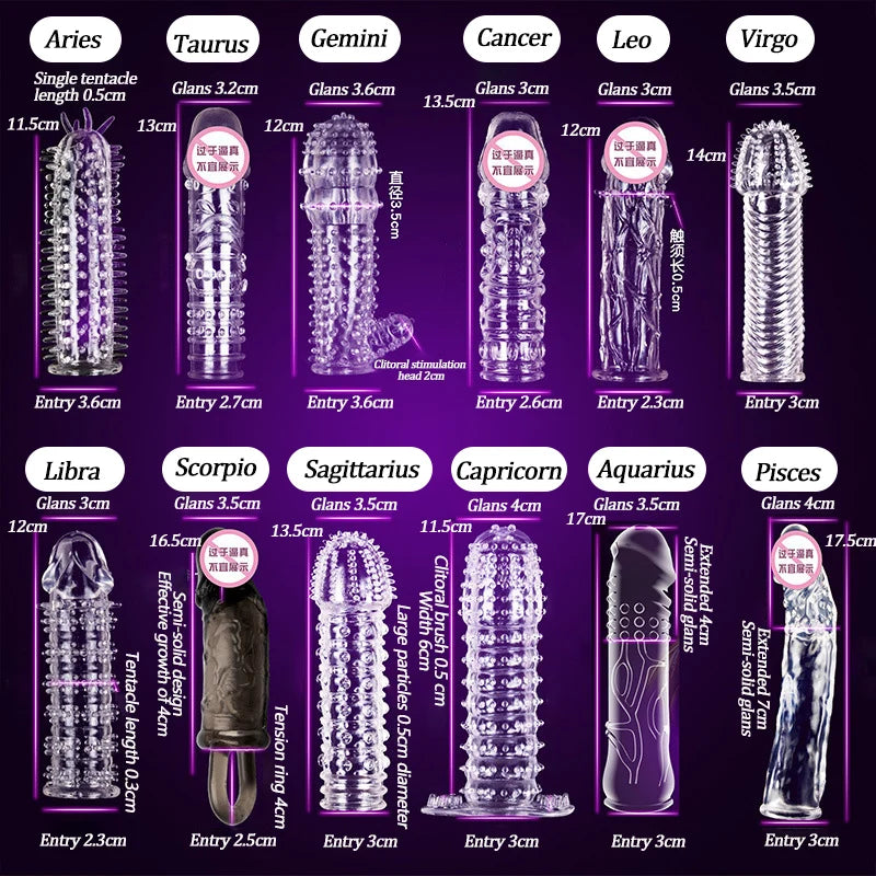 Wolf's Tooth Condom Crystal Single Box Large Particle Stabbing Penis Sleeve Reusable Cock Ring Extender Erotic Condoms for Men - Seprincess