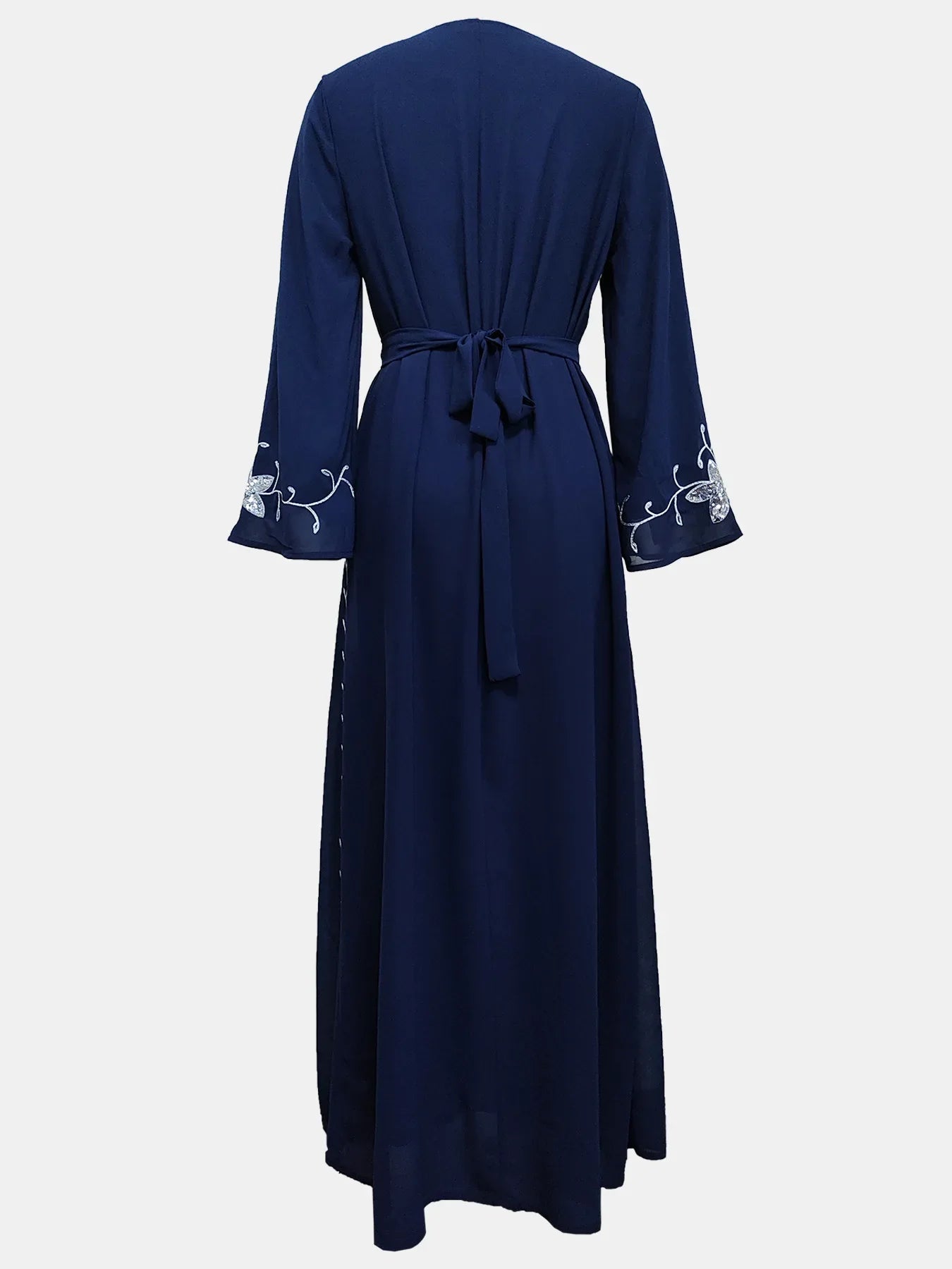 Dress for Women 2024 Spring Summer Fashion Muslim Women Long Sleeve Polyester Kaftan Embroidery Long Maxi Dress Abaya Dubai