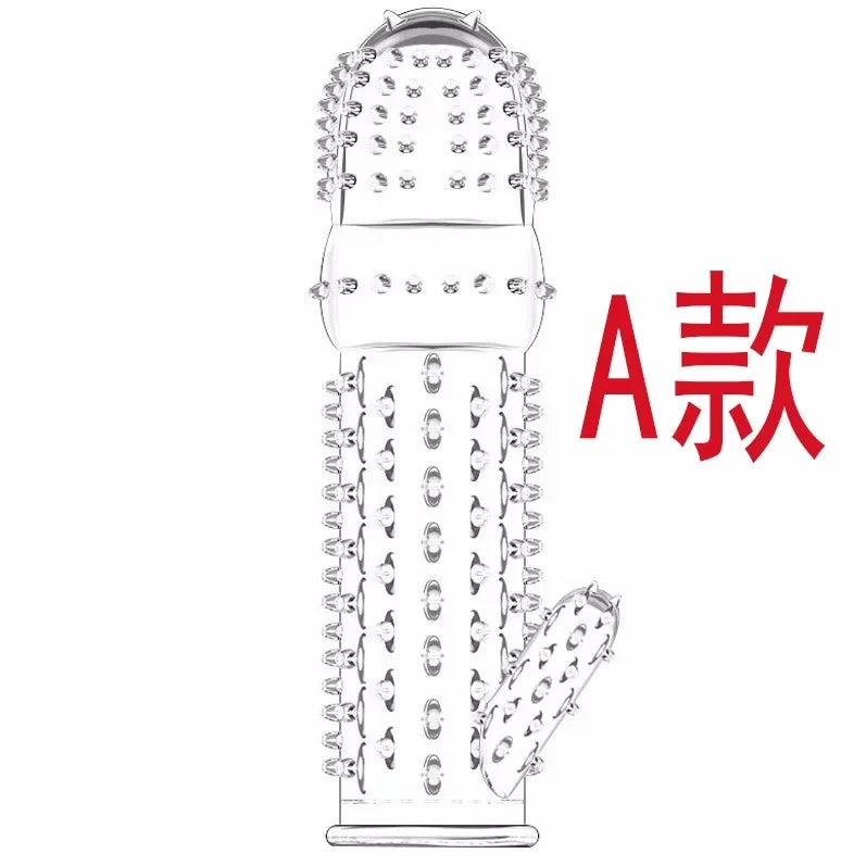 Spike Penis Sleeve Reusable Condoms Sex Toys for Men Delay Ejaculation Penis Sleeve Contraception Cock Ring Extender 남성전용기구 - Seprincess