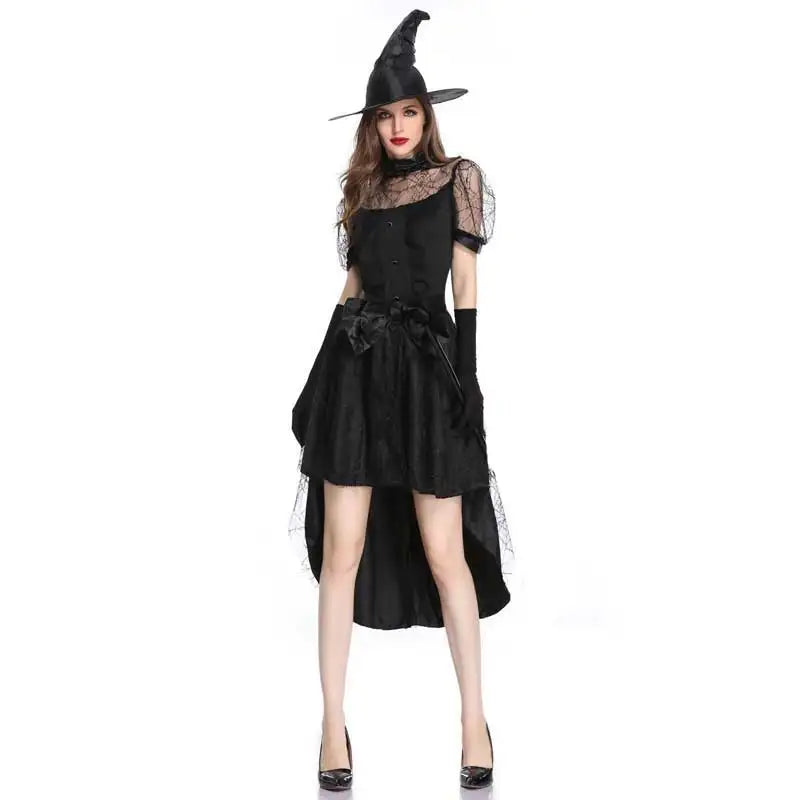 Witch Costume Women Fancy Dress Witch Wizard Cosplay Clothes Long Dress For Adult Elder Girls Halloween Costume - Seprincess