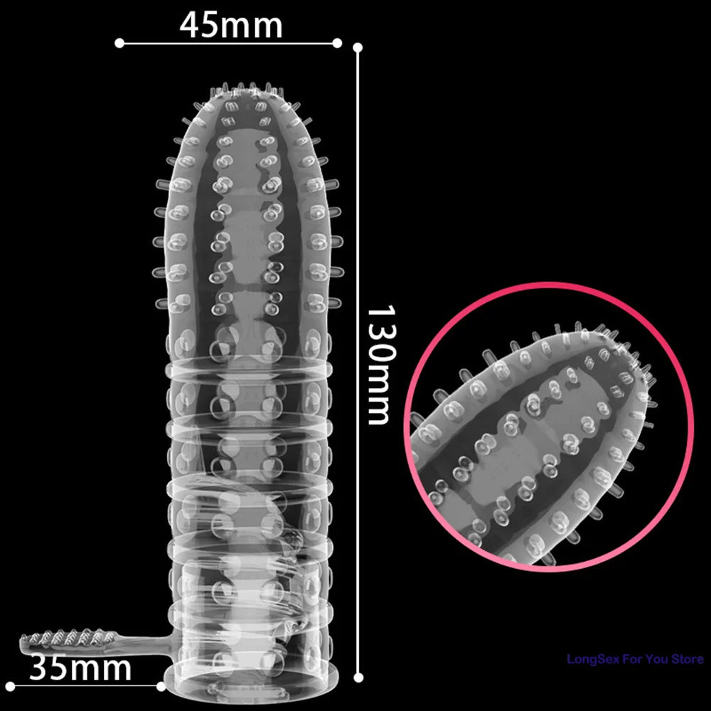 Stimulation Condom Sex Toys Delay Ejaculation Penis Sleeves Latex Particles G-spot Condom Fama Vaginal Massage Sex Shop For Men - Seprincess