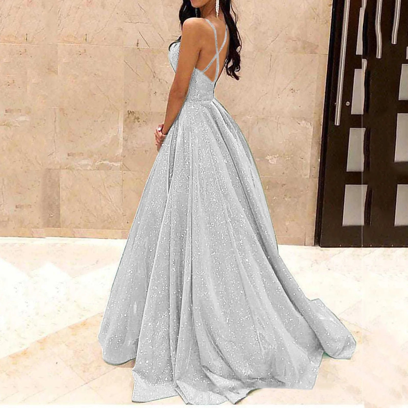 Fashion Sling Slim Women'S Dress Long Maxi Drag Gown A-Line Female Elegant Formal Dresses Party Evening Prom Gala Vestidos - Seprincess