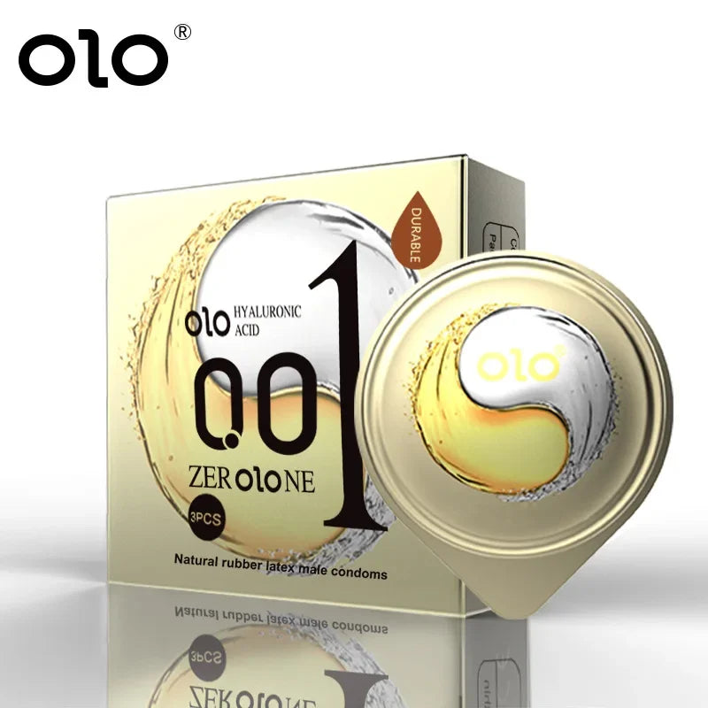 OLO Ultra Thin Condom 0.01 Feeling Penis Sleeve Hyaluronic Acids Rubber Latex Ejaculation Delay Dotted Condoms Intimate Sex Toy - Seprincess