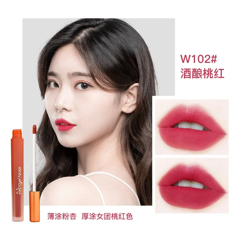 Velvet Orange Lipstick Brighten Skin Matte Lipsticks Waterproof Long Lasting Lip Stick Lip Tint Women Korean Cosmetic Lip Glaze - Seprincess