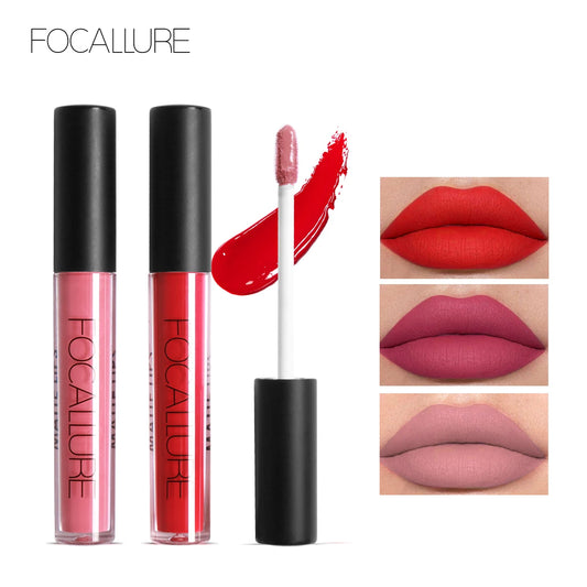 FOCALLURE Matte Liquid Lipstick Long-lasting Waterproof Lip Gloss 10 Colors Lip Glaze Non-Stick Cup Lip Tint Makeup Cosmetics - Seprincess