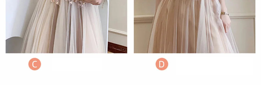 4 styles Champagne Pink Bridesmaid Dress Women's Elegant Off Shoulder Ruffles Sleeves Gown Sequins Flower Applique Vestido - Seprincess