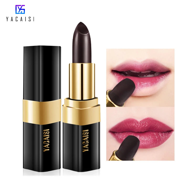 Rose extract black lipstick Sexy Red Lip Color changing Waterproof Makeup Long Lasting Matte Lipstick Moisturizer lip balm 1Pcs - Seprincess