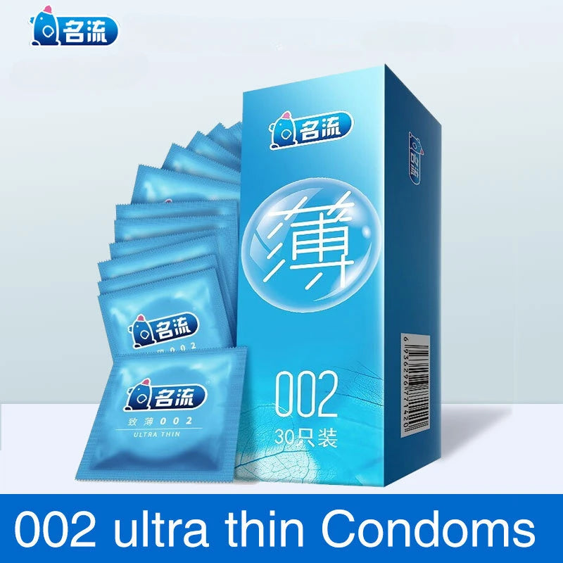 30pcs Condoms for Men Ultra Thin 0.02 Natural Latex Lubricated Cock Condom Intimate Penis Cock Sleeve for Adults 18 Sex Toys - Seprincess