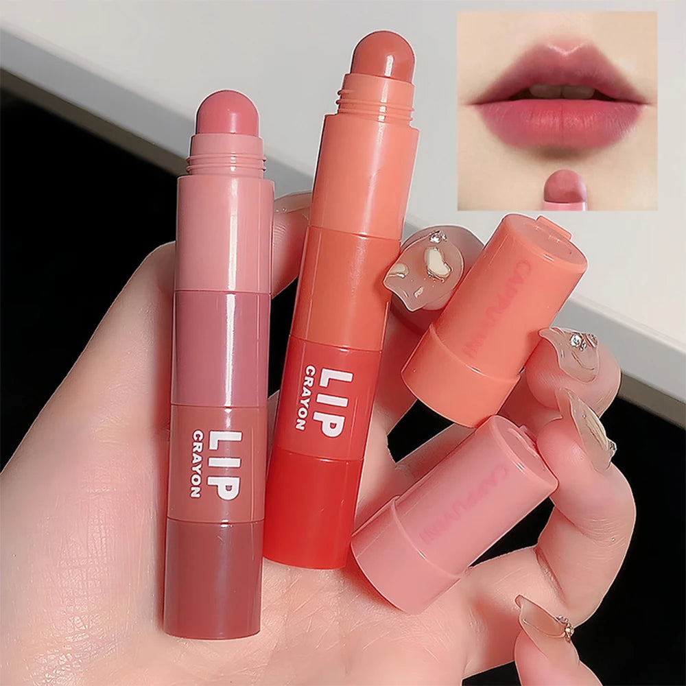 Matte Lipstick Pen 4 Colors In 1 Nude Pink Matte Lip Gloss Waterproof Long Lasting Lipstick Pencil Lip Liner Pen Lip Makeup Set - Seprincess