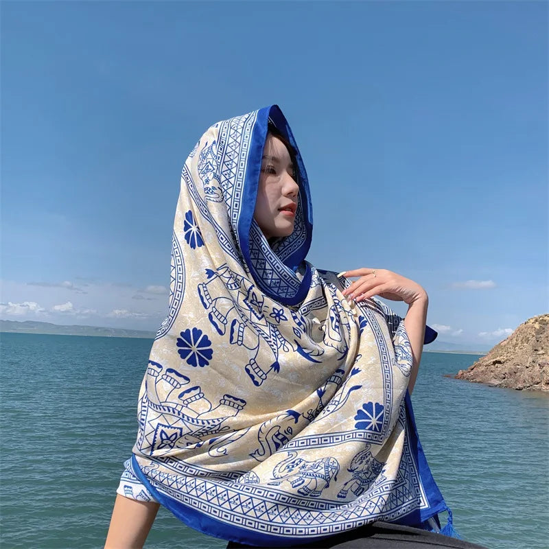 17 Styles 90x180cm Travel Beach Sunscreen Scarve Bikini Large Shawl Sarong Wrap Scarf Women Brazilian Swimsuit Bathing Cover-ups