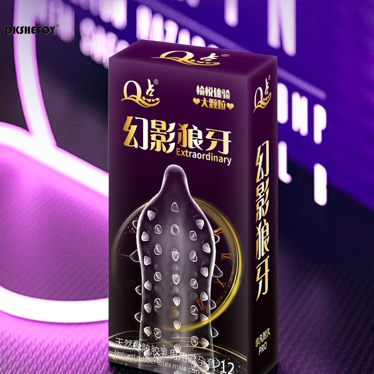 Large Dotted Condom Wolf's Teeth Barbed Male Granular G Spot Stimulation Contraception Penis Sleeves Sex Products Adult 18+ - Seprincess