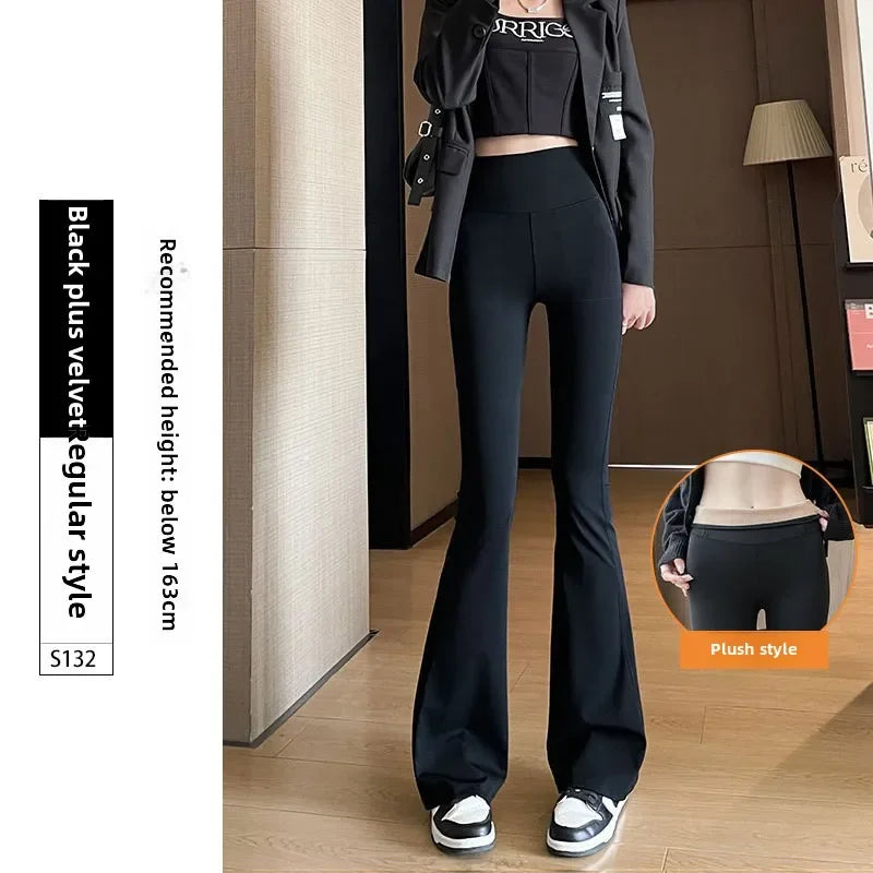 2025 New Women's Flare Leggings High Waist Wide Leg Yoga Pants Slim Seamless Fitness Workout Tights Gym Sports Trousers Clothing