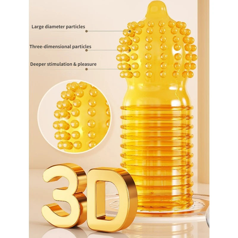 10PCS 3D Large Particles Condoms for Men Penis Sleeves Granular Stimulation Women G Spot Sex Toy Safe Contracepation Sex Product - Seprincess