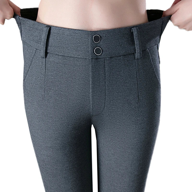 Black Women's Micro Flare Pants, High Waist Elastic Slim Trousers, Fashion Casual Pant, Asian Size 27-32, Gray Khaki Available