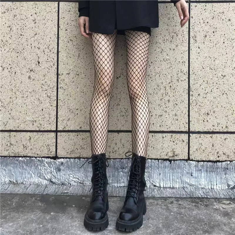 Hot Women Long Sexy Hollow Out Fishnet Stockings Pantyhose Black High Waist Stocking Tights Panty Fishnet Lingerie High Quality