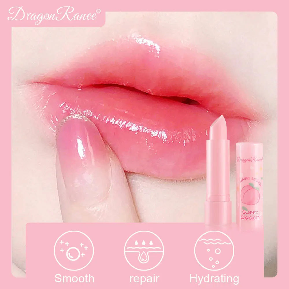 1PC Color Changing Lip Balm Temperature Change Tinted Lipstick Peach Moisturizing Lasting Waterproof Makeup Lip Care Cosmetics - Seprincess