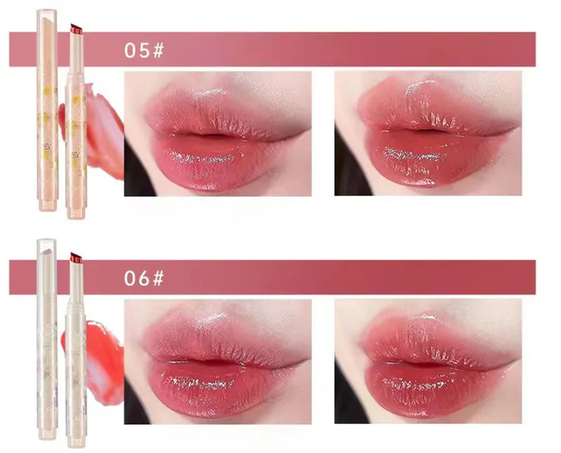 FLORTTE Crystal Lip Balm Jelly Lipstick Moisturizing Mirror Water Light Solid Lip Glaze Red Lip Tint Makeup Cosmetics New - Seprincess