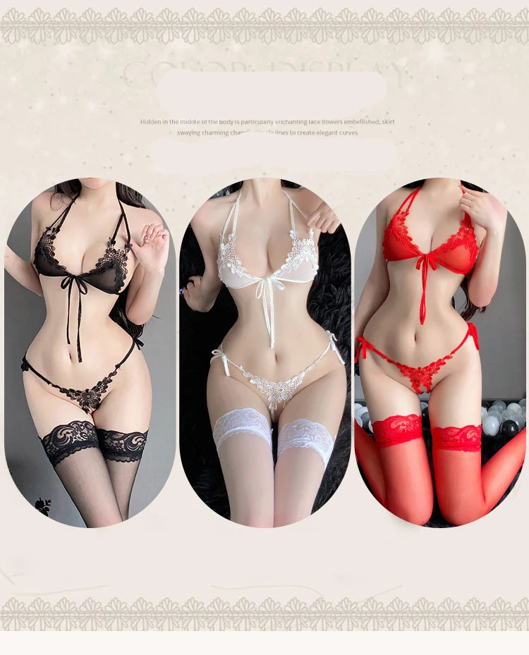 Erotic lingerie mesh thin lace bikini women fancy underwear 18 sexy game train men tight night richiami goods for 1 all akti xxx - Seprincess