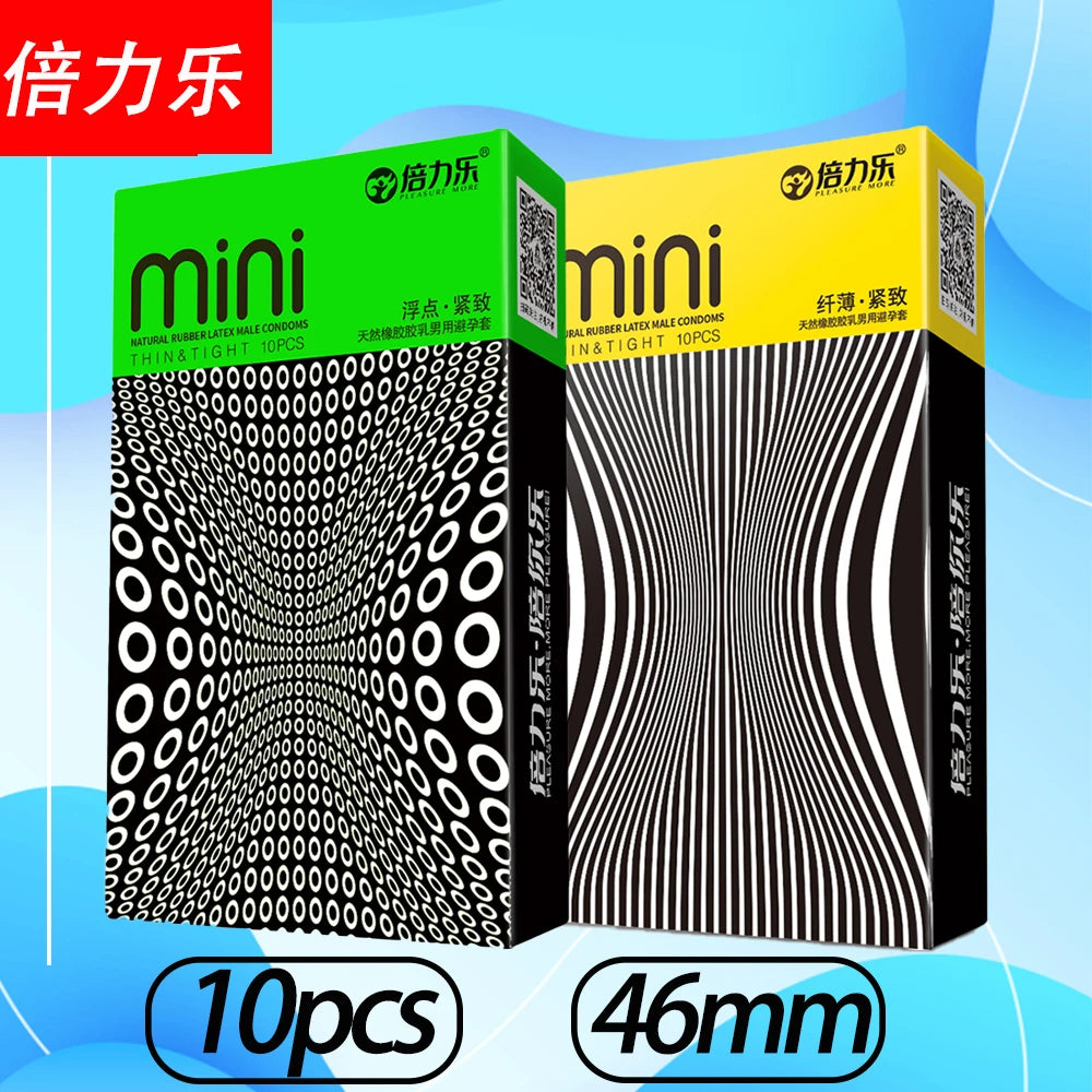 10pcs 46mm Condoms Mini Extra Small Taut Ultra-thin Natural Latex Penis Sleeve Granules Glossy Type Health Safer Sex Products - Seprincess