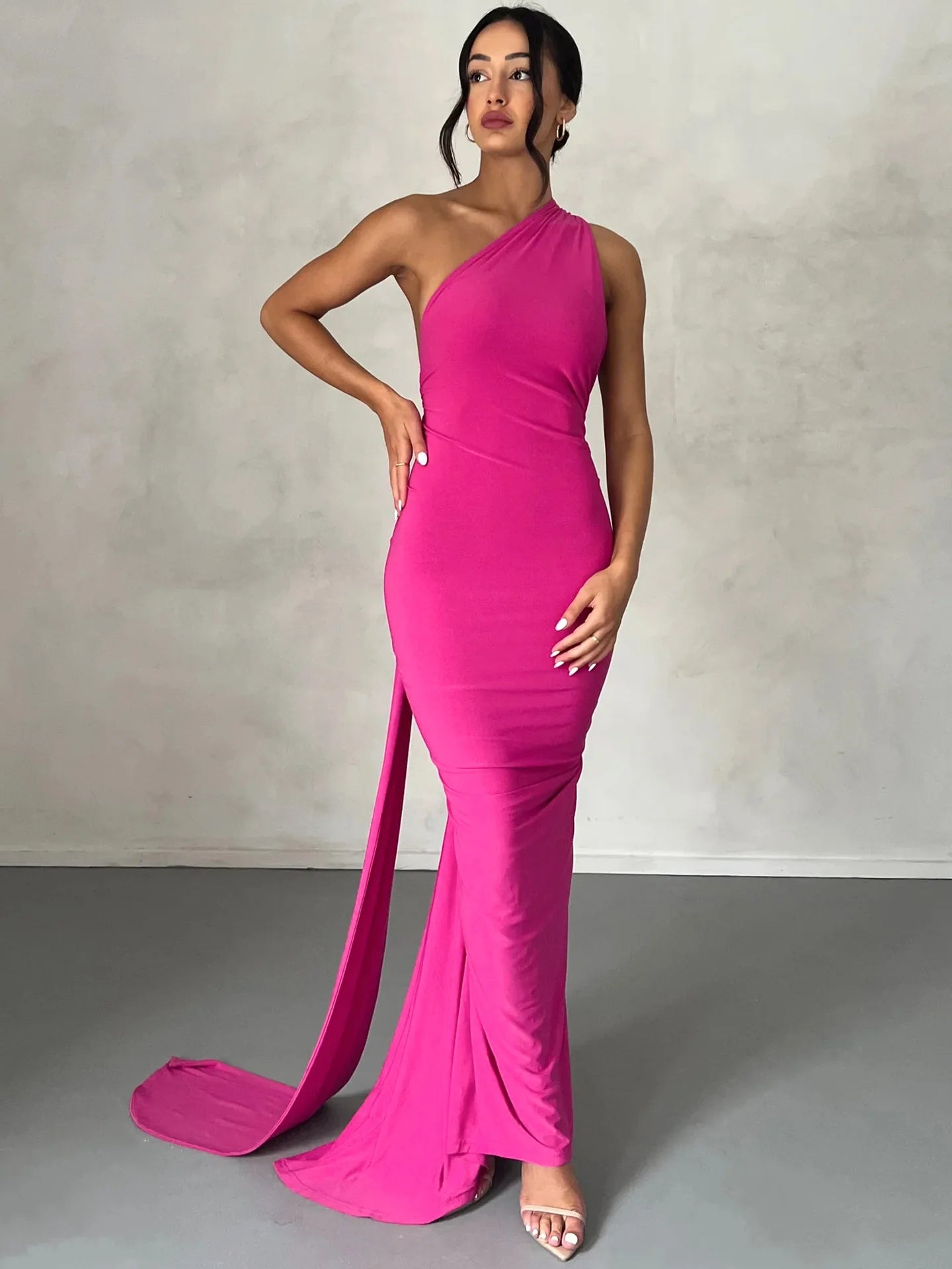 Womens Elegant Evening Party Cocktail Long Dress Sexy Backless Open Back Ruched Slim Bodycon Formal Wedding Guest Maxi Dress