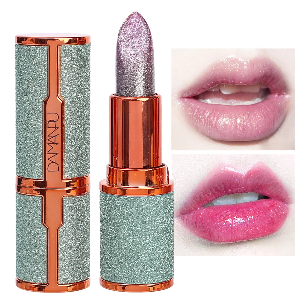 Glitter Matte Temperature Change Lipstick Waterproof Long Lasting Diamonds Lipsticks Non Stick Red Pink Lip Tint Makeup Cosmetic - Seprincess