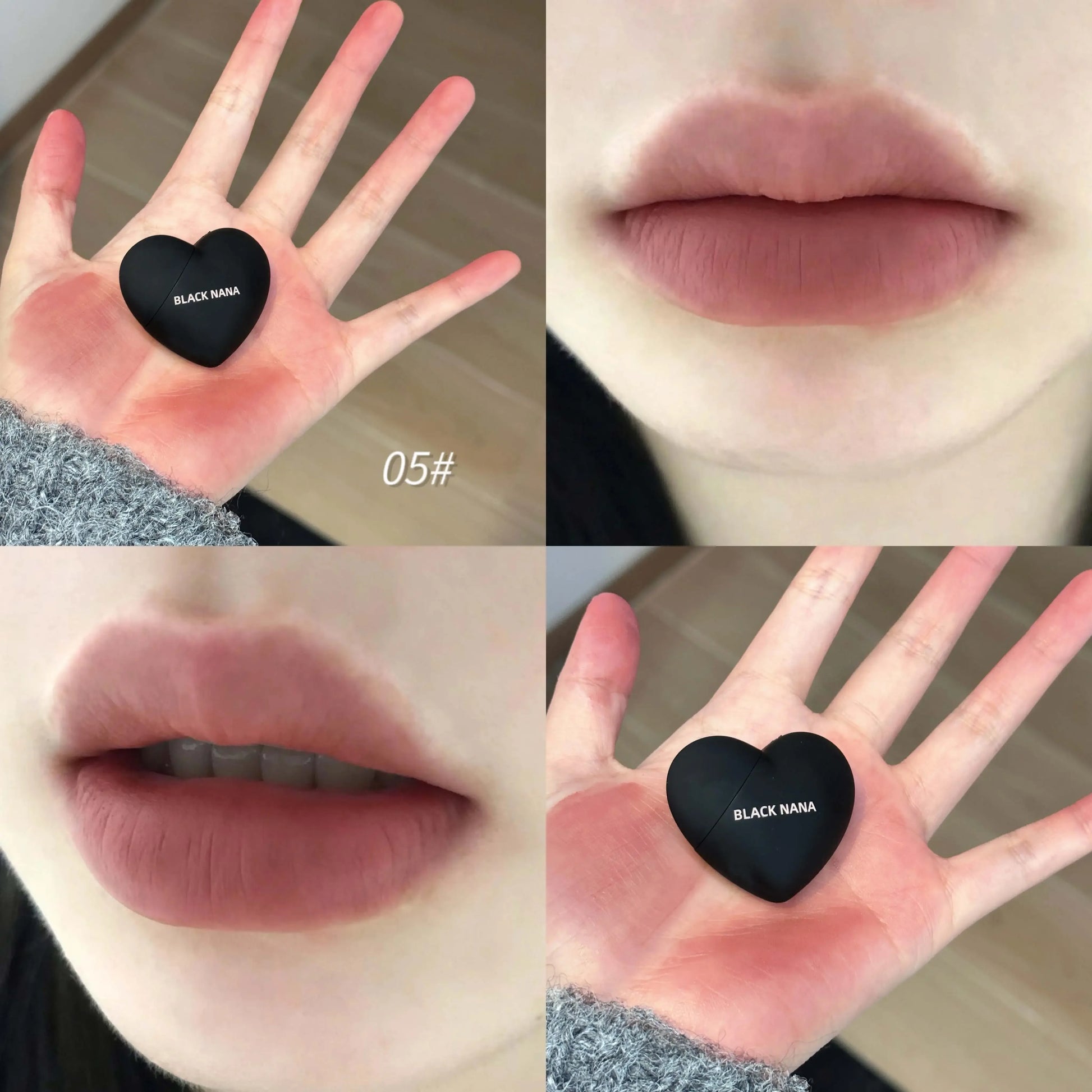 Velvet Matte Lipstick Lip Mud Black Silver Heart Lip Gloss Lips Palette Nude Waterproof Lasting Lips Tint Mini Cosmetics Makeup - Seprincess