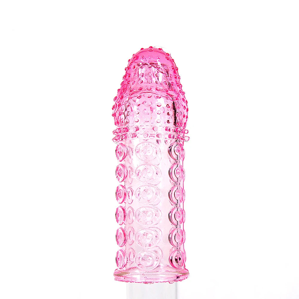 Men's Crystal Spikes Condoms For Men 18+ Wolf-Teeth Condones Adults Toys Big Dotted G Spot Stimulation Penis Sleeve Sex Products - Seprincess